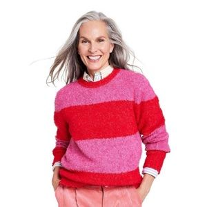 NWT Rowing Blazers x Target Rugby Stripe Pullover Sweater Womens XXL Pink Red